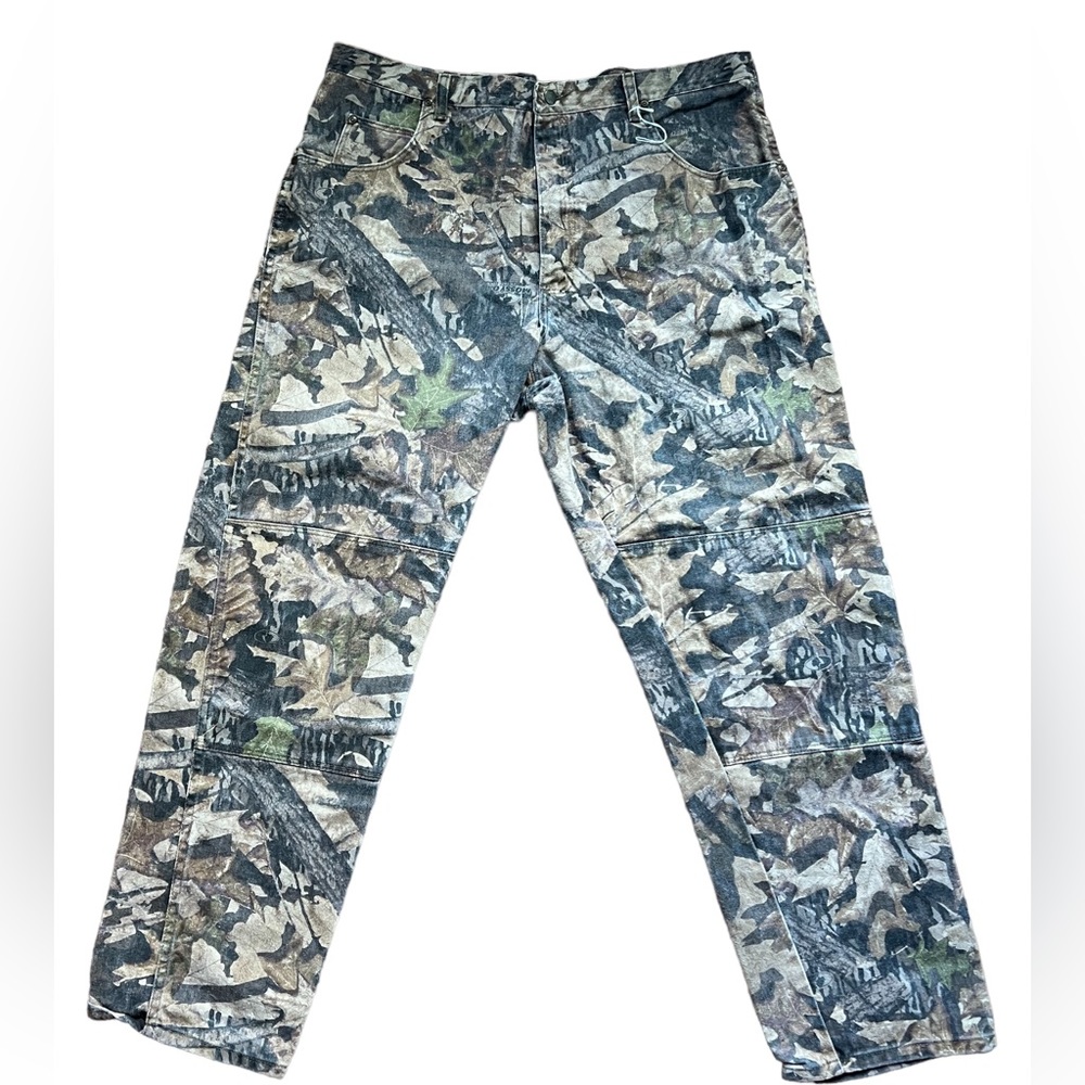 Vintage 90s Camo Wrangler Double Knee Mossy Oak Jeans straight leg real tree